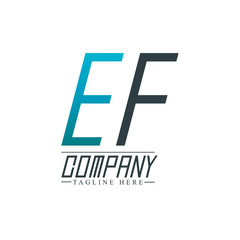 Fototapeta premium Initial Letter EF Rounded Design Logo