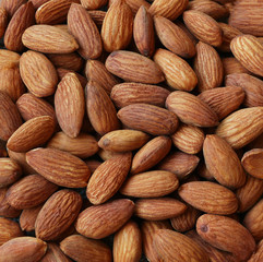 Closeup of whole almonds