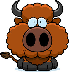 Fototapeta premium Cartoon Buffalo Smiling