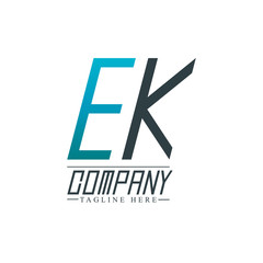 Initial Letter EK Rounded Design Logo
