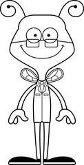Cartoon Smiling Scientist Bee