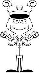 Cartoon Angry Boat Captain Butterfly
