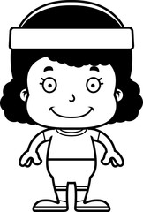 Cartoon Smiling Fitness Girl