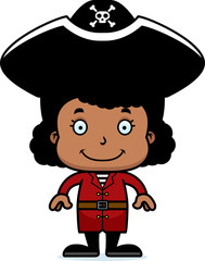 Cartoon Smiling Pirate Girl