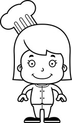 Cartoon Smiling Chef Girl