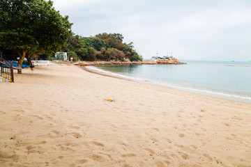 Lo So Shing beach at Lamma island sea village in Hong Kong