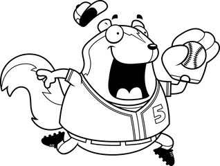 Cartoon Skunk Baseball