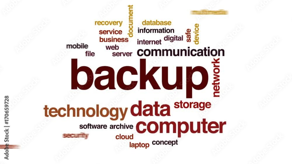Wall mural backup animated word cloud, text design animation.