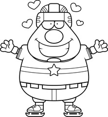 Cartoon Hockey Player Hug