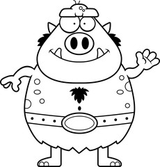 Cartoon Troll Waving