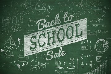 Fototapeta na wymiar Composite image of back to school sale message
