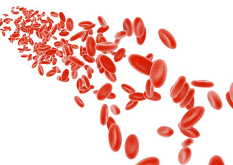 3d erythrocyte objects isolated on white background.