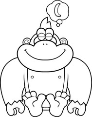 Cartoon Gorilla Dreaming