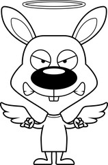 Cartoon Angry Angel Bunny