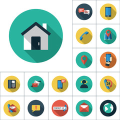 home icon, flat set
