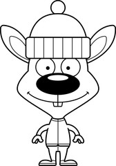 Cartoon Smiling Winter Bunny