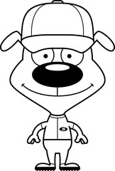 Cartoon Smiling Baseball Player Puppy