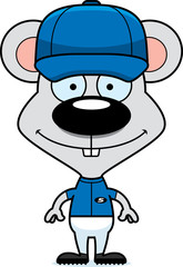 Cartoon Smiling Baseball Player Mouse