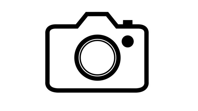 Simple DSLR camera icon black Stock Illustration | Adobe Stock