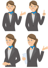 案内・説明・女性・スカーフ