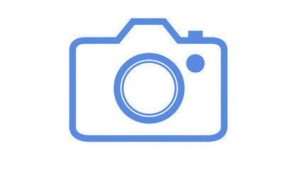 Simple DSLR camera icon blue
