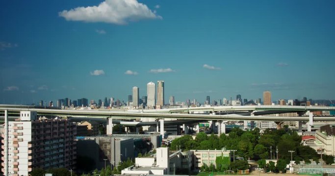 Beautiful afternoon time lapse of Osaka city.