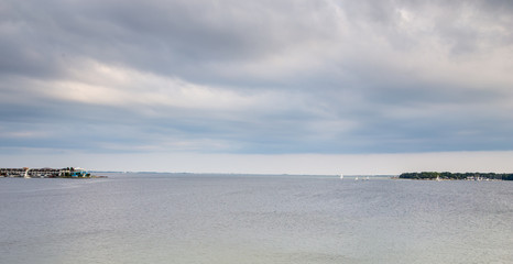 Choctawhatchee Bay, Ft. Walton Beach, Florida:  Still calm Choctawhatchee Bay, Ft. Walton Beach, Florida in the wake of Hurricane Irma. Image taken 06 September 2017.