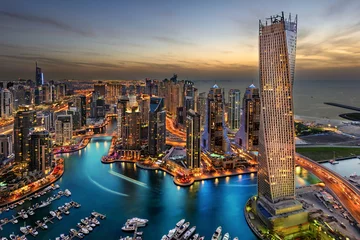 Poster de jardin Dubai Baie de la marina de Dubaï