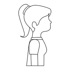 beautiful woman profile avatar character vector illustration design