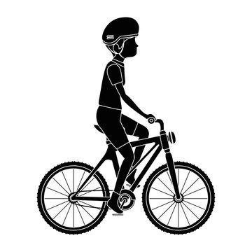 cycling man riding a bicycle vector illustration design
