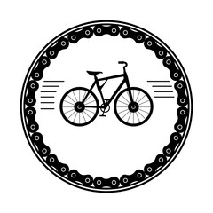 Naklejka premium elegant frame chain with bicycle vehicle vector illustration design