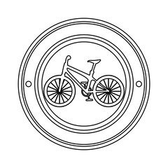 elegant frame with bicycle vehicle vector illustration design