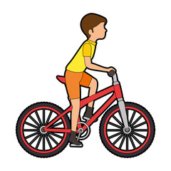 Fototapeta premium cycling man riding a bicycle vector illustration design