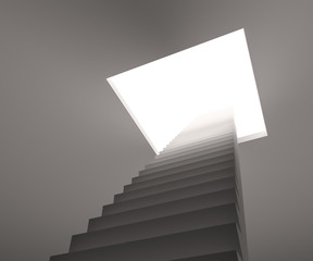Stairs to up for bright shining door