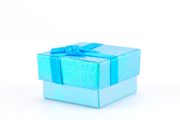 blue gift box on white background