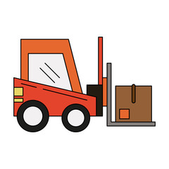 forklift with box icon image vector illustration design 