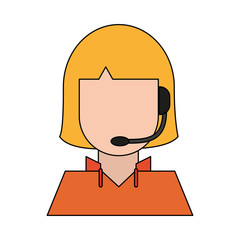 woman avatar with headset icon image vector illustration design 