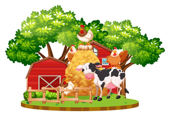 Farm animals on the farm