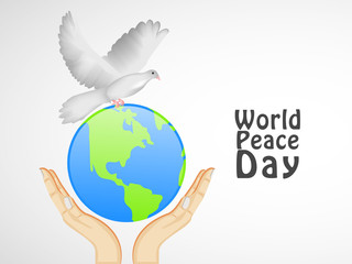 illustration of Peace Symbol with World Peace Day text on the occasion of International Peace Day 
