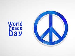 illustration of Peace Symbol with World Peace Day text on the occasion of International Peace Day 
