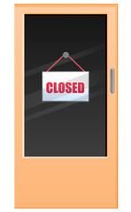 Business door with closed sign vector