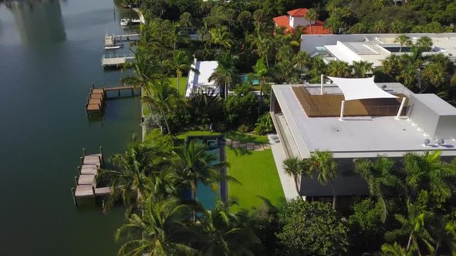 Miami mansion flyaway reveal video shot 4k