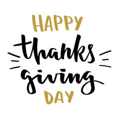 Happy thanksgiving day lettering