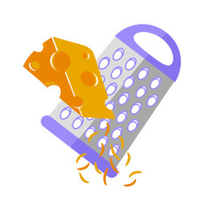 Grating cheese icon   flat