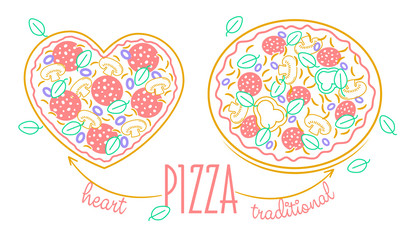 banner for pizza linear style