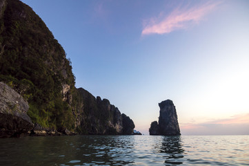 Sunset at Pai Plong Beach, Ao Nang, Krabi province, Thailand