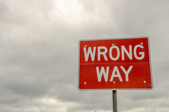 Wrong Way Sign