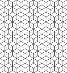 Monochrome Hexagon Background. Seamless Line Pattern