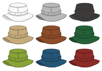 Illustration of Safari Hat / color variations