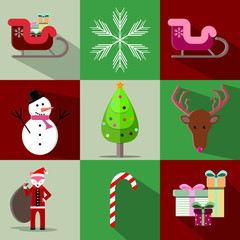 Weihnachten Set Kollektion Flat Icons
